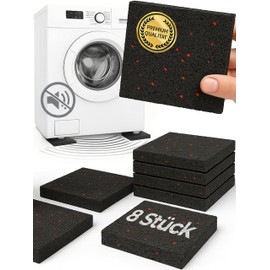 Vibration Damper as Washing Machine Underlay and Anti-Vibration Mat, Non-Slip Pads, Less Noise and Movement, Anti-Vibration Mat for Speakers, 3D Printers, Pack of 8, 10 mm