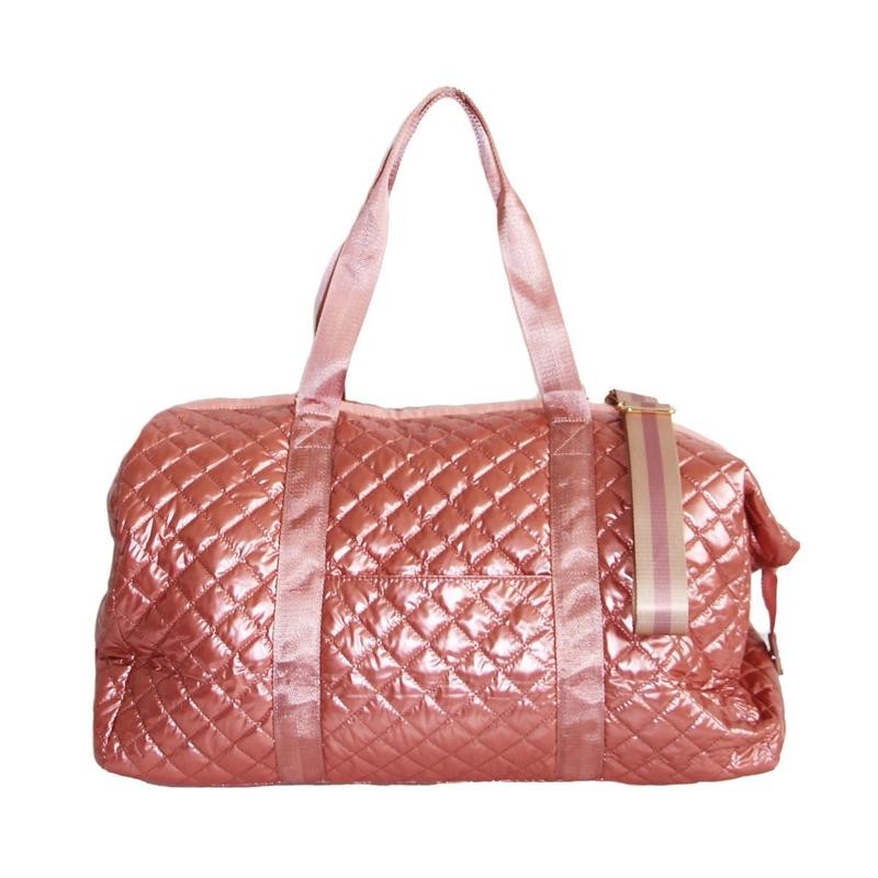 Debra Diamond Quilted Collection Weekender - Color: Champagne