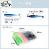 Bucht 2" 5 Colors Shad Tail Worm with Worm Case