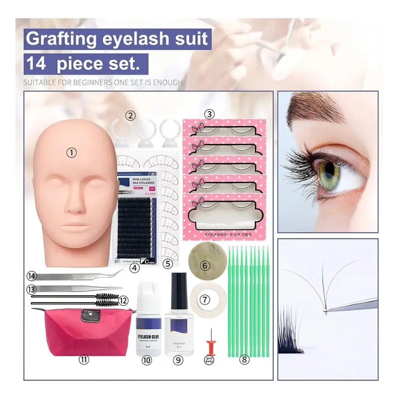 Kit Para Pestañas De Práctica Profesional Extensión Mink 1x1