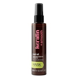 HASK, Smooth + Keratin Hair Oil, Aceite para el Cabello Rebelde, Antifrizz, Tratamiento sin Enjuague, 150 ML