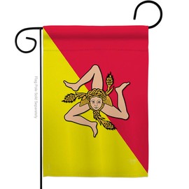 Breeze Decor G158181 Sicily Flags of the World Nationality Impressions Decorative Vertical Garden Flag 13" x 18.5" Printed In USA Multi-Color