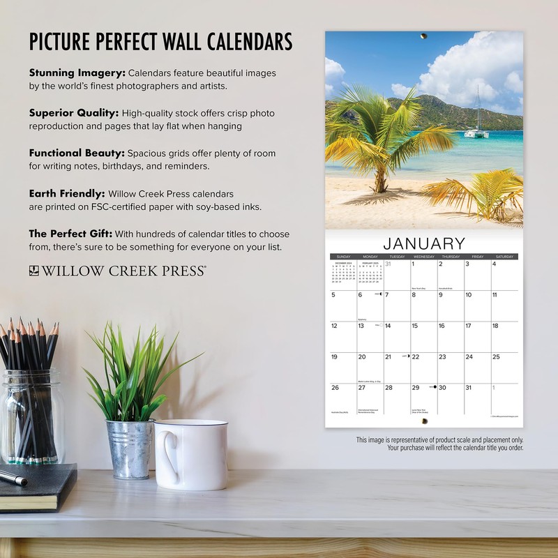 Willow Creek Press Corgis Monthly 2025 Wall Calendar (12" x