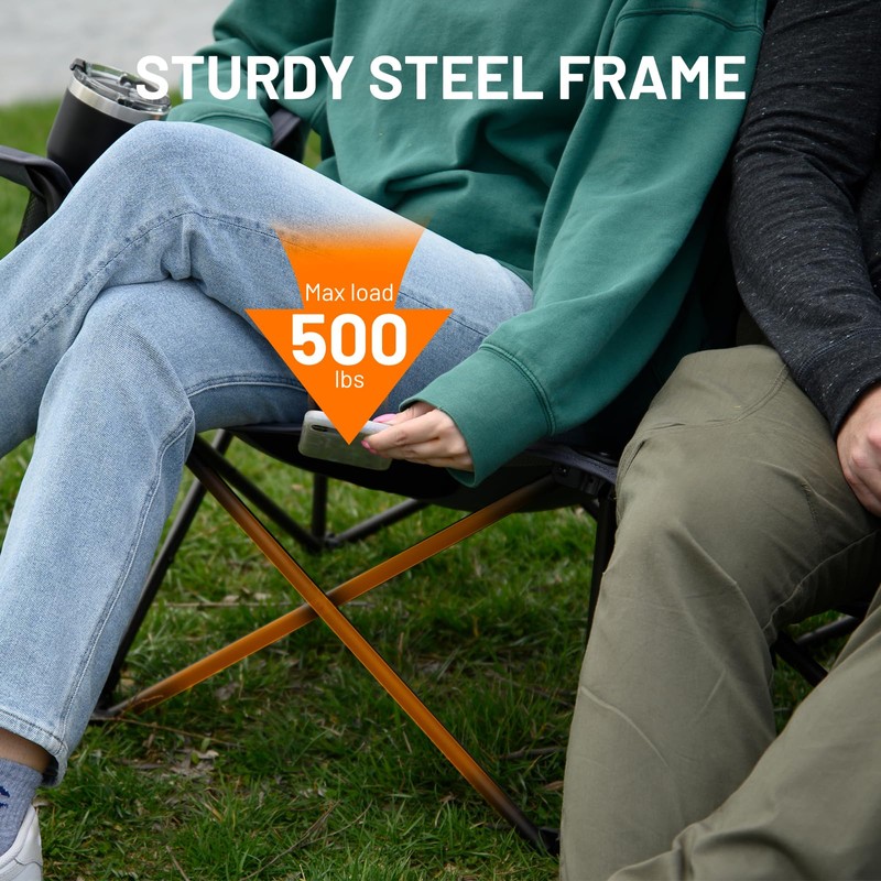 TIMBER RIDGE 2 Person Folding Loveseat Comfortable Double Foldable Camping