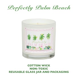Perfectly Palm Beach Signature Candle – 7.7oz Luxury Scented Soy Wax Candle with Lemon, Orange & Ocean Breeze Fragrance – 50 Hour Burn Time, Non-Toxic, Cotton Wick, USA Made