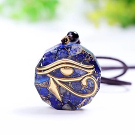 Lapis Lazuli Orgone Eye of Horus Emf Protection Necklace,Orgone Energy Necklace,Lapis Lazuli Crystal
