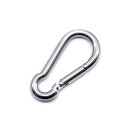Stainless steel carabiner snap spring hook A4 316 marine grade hiking fishing camping keychain (4, 10mm x 100mm)