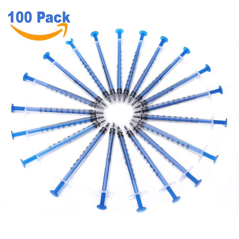 Gufastoe Pack of 100 1 ml Syringe with Protective Caps