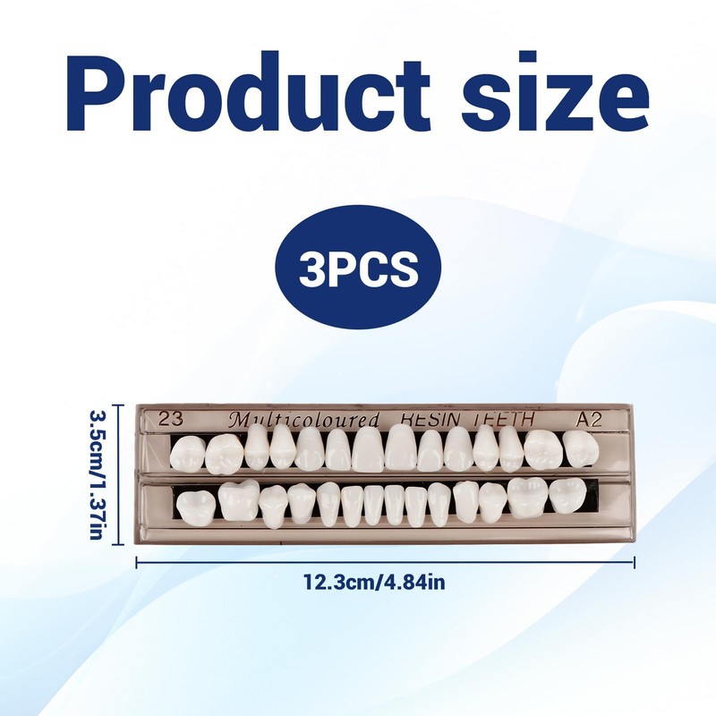 Künstliche Zähne, 3 Stück, künstliche Zähne, natürliche Zähne, Zähne, Zahnharz,