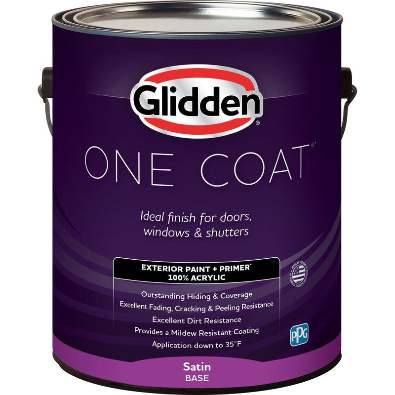 Glidden Exterior Paint + Primer: Greige/Synchronicity, One Coat, Satin, 1-Gallon