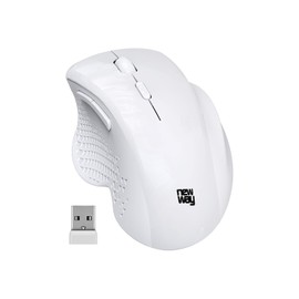 NEWWAY NM255 2.4GHz Wireless Mouse with Ergonomic USB Receiver, DPI 4000, Quiet, 95% Noise Reduction, 6 Buttons for PC, Laptop, Mac and Linux (White)