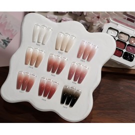 Karroy Sponge Pat Paint Nail Gel, 9 Colors Ombre Nails Gradient Gel Nail Blush Blooming Aura Nails Drawing Stripper Floral Painting Nail Art, No Wipe, UV/LED Curing (9 Colors F)