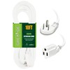 GREATIDE Cable de extensión de enchufe plano de 10 pies,