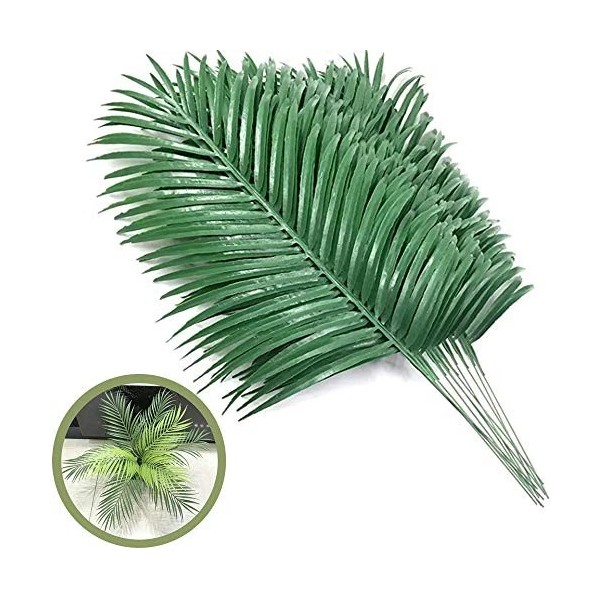 Szjias 12 Pcs Artificial Palm Leaves Palm Branches Plants Tropical