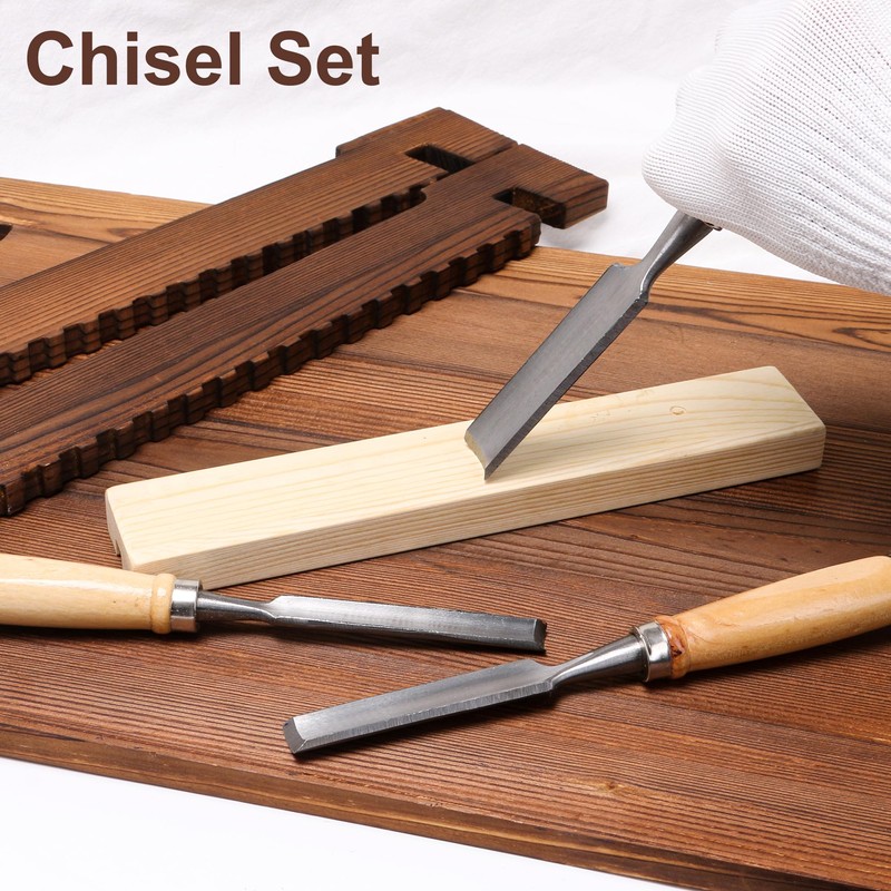 4 Pcs Half Round Chisel Set Inner Edge DIY Wood