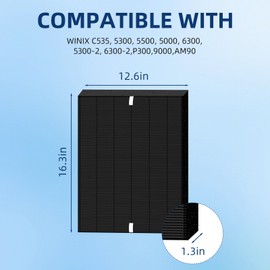 APPLIANCEMATES C535 HEPA Replacement Filter A Size 21 - Compatible with Winix Plasmawave C535 5300 5300-2 6300 6300-2 P300 Air Purifier(Black)