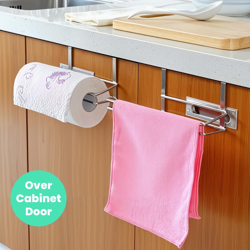2 Pcs Stainless Steel Paper Towel Holders, Kitchen Roll Paper