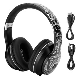 Wireless Bluetooth Headset BT5.0 Noise Reduction Stereo Music Foldable Sports EarphoneBlack Silver