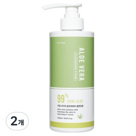 Cosmate Real Nature Aloe Vera Cleansing Foam, 2 pieces, 500ml / 코스메이트 리얼 네이처 알로에베라 클렌징폼, 2개, 500ml