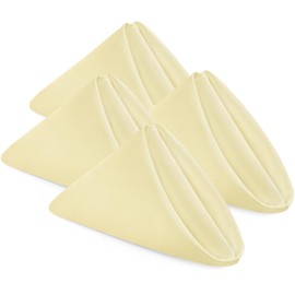 Utopia Home [24 Pack, Ivory] Cloth Napkins 18x18 Inches, 100% Polyester Hemmed Edges, Washable and Reusable Ideal for Parties, Weddings and Dinners