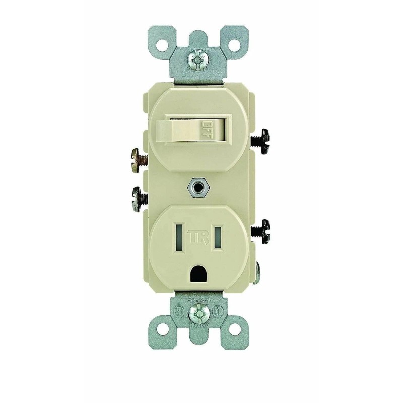 Leviton T5225-I Combination, 15 Amp, 120 Volt AC Toggle Switch,