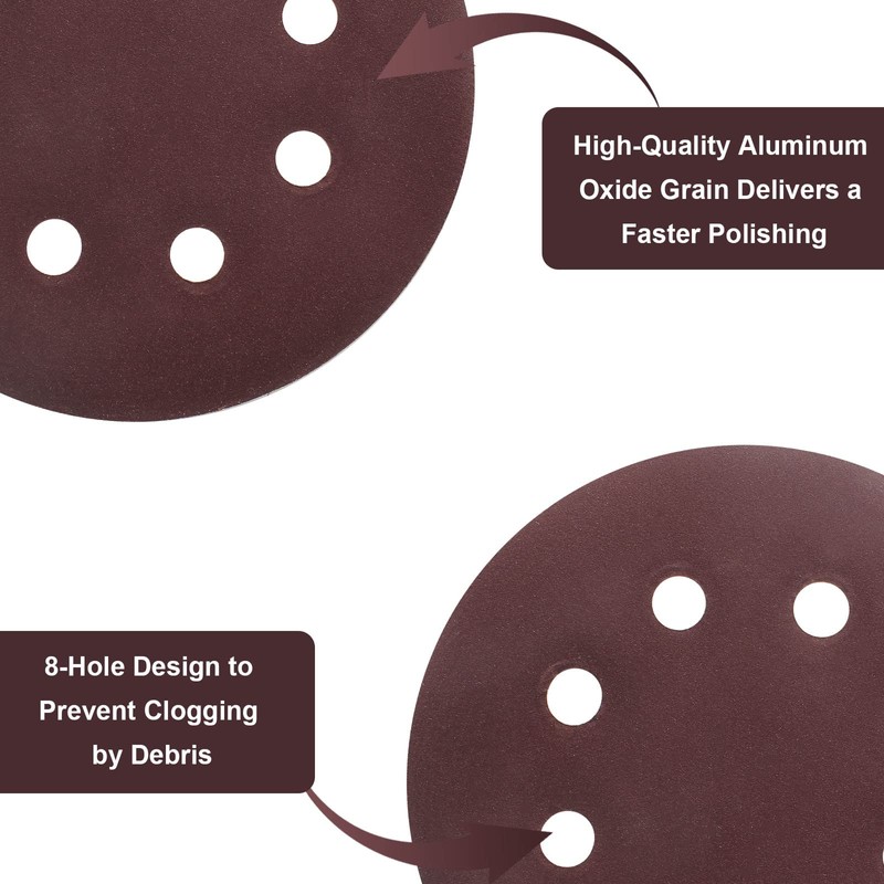 Qjaiune 25PCS 5 Inch Sanding Discs Hook and Loop 400
