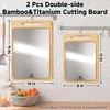 ZYBIDEAL 2PcsTitanium&Bamboo Cutting Board, Double Side Cutting Board for Kitchen,