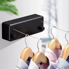 DIJIA Tendederos Plegables Tendedero Retráctil De Pared 2 Líneas