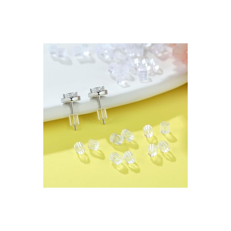 Kerryjewl Silicone Earring Backs,200pcs Soft Clear Plastic Earring Backs Replacement