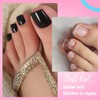 Wider Long Square Toe Nail Tips Full Cover with Glue,
