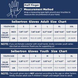 Seibertron Lineman 2.0 Padded Palm Football Receiver Half Finger Gloves, Flexible TPR Impact Protection Back of Hand Glove Youth Black XL