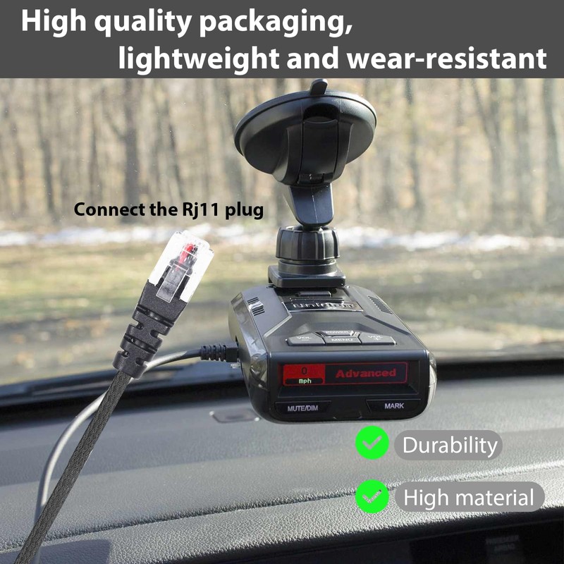 Hodeoo RJ11 Power Cord for Radar Detector,Replacement for Escort Radar