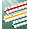 UQMIQURA 30 cm Scale Ruler, Plastic Scale Ruler, Triangular Ruler,
