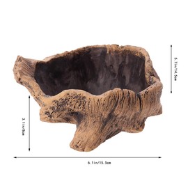STOBOK Succulent Pot Artificial Tree Root Wooden Stack Shape Cement Vintage Desktop Decoration