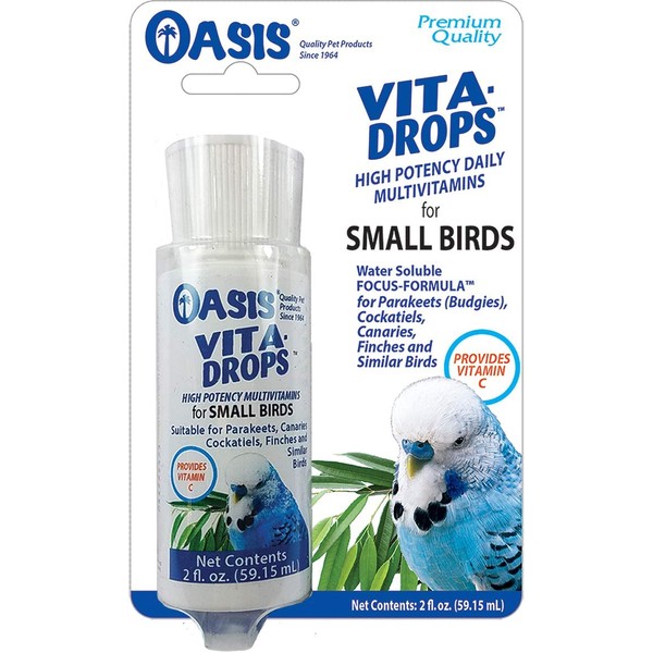 OASIS #80257 Vita Drops for Small Birds, 2- ounce liquid multivitamin