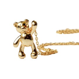 Ladyville Necklace Teddy Bear Gold/Gift for Her/Special Gift/Teddy Bear Jewellery/Modern Chain/Minimalist Jewellery/Animal Necklace, Brass