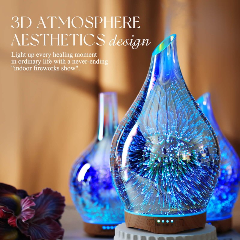 Porseme 280ml Essential Oil Diffuser, Aroma Ultrasonic Humidifier with Remote