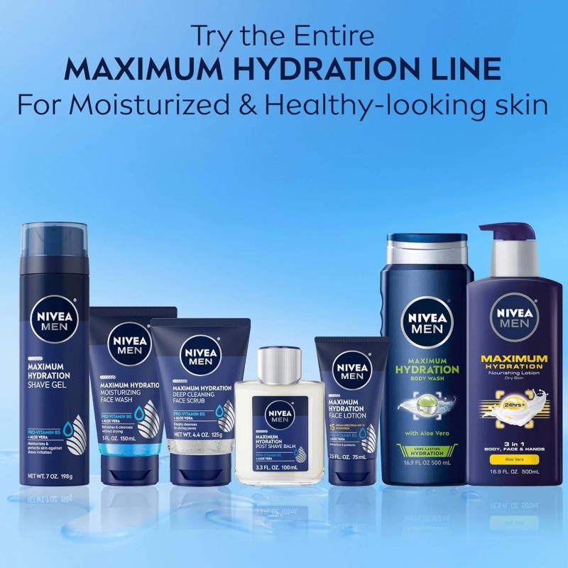 NIVEA MEN Maximum Hydration Moisturizing Face Wash with Aloe Vera,