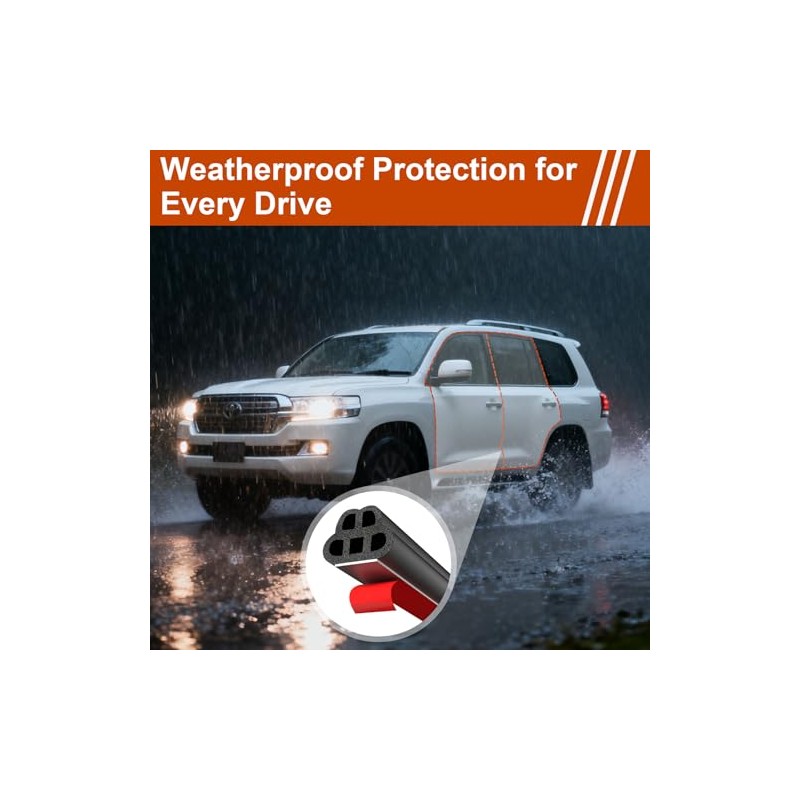 Alophoty 34 Ft Self-Adhesive Car Door Seal Strip for Noise