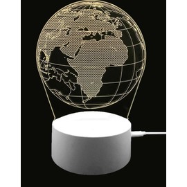 True Face 3D Optical Illusion Night Light, Touch LED Table Desk Lamp 7 Color Changing USB Charger Powered Touch Switch Desk Night Light for Kids Friends Gift Globe