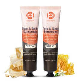 Natural Mineral Sunscreen SPF 50 - Natural Tallow & Zinc Oxide, Beef Tallow Sunscreen for Face & Body SPF 50, Moisturizing Hydrating, No Sticky, NO White Cast - Dry Oily Skincare