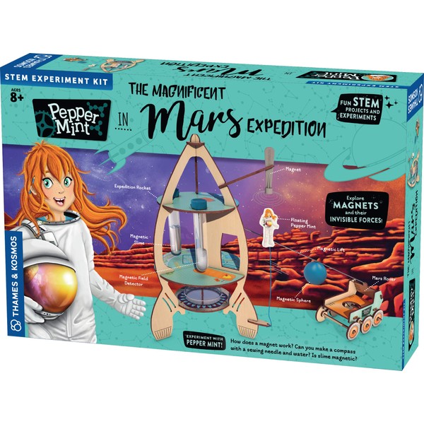 Thames & Kosmos Pepper Mint in The Magnificent Mars Expedition Story-Based Science Experiment & Model Building Kit & Playset, 7 Building Projects & Experiments in Magnetism & Physics