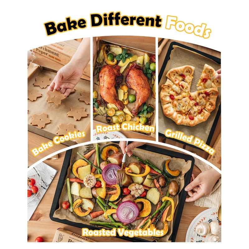 Katbite 12x16 Inch Parchment Paper Sheets, Pre cut Unbleached Baking