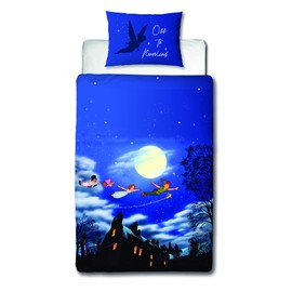 Character World Peter Pan Single Duvet Cover Design | Polycotton Happy Design Two Sided Bedding Duvet Cover With Matching Pillow Case