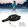 Waist Bag Multi Layer Stylish PU Smooth Zipper Large Capacity