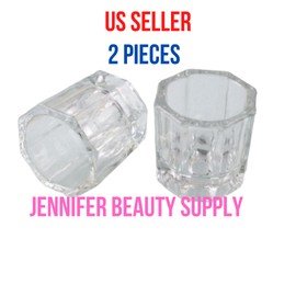Unbranded 2PCS CLEAR GLASS DAPPEN DISH CRYSTAL CUP NAIL ART TOOLS ACRYLIC LIQUID POWDER