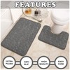 VELVETIO Pebbles Stone Bath Mat & Pedestal Set for Bathroom,
