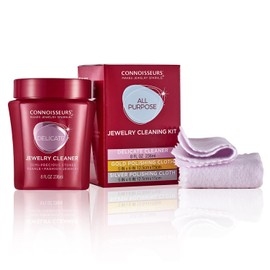 CONNOISSEURS All-Purpose Jewelry Cleaning Kit - Includes Delicate Jewelry Cleaner Solution and 2 Polishing Cloths