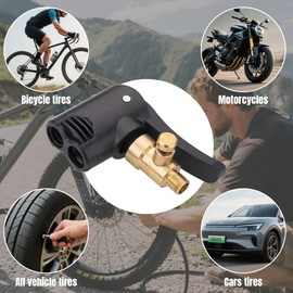 Nevoluxer 1 Stück Französisches Ventil Adapter für Auto Luftpumpe & Kompressor – Adapter französisches Ventil mit Hebelstecker – Messing, Nicht-Entleerbar.