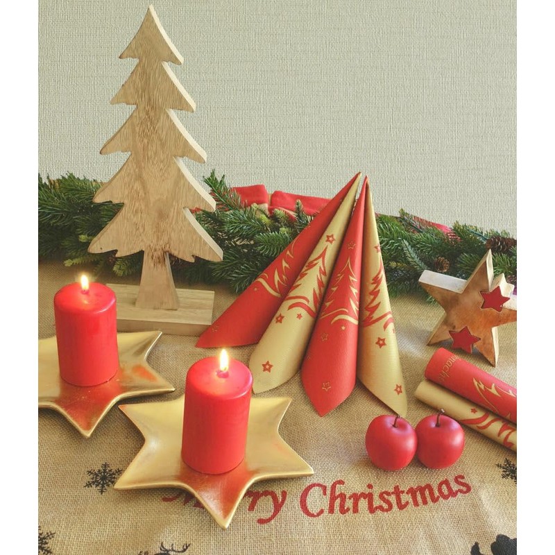 50 Napkins Christmas 40 x 40 Fabric-Like – Christmas Tree